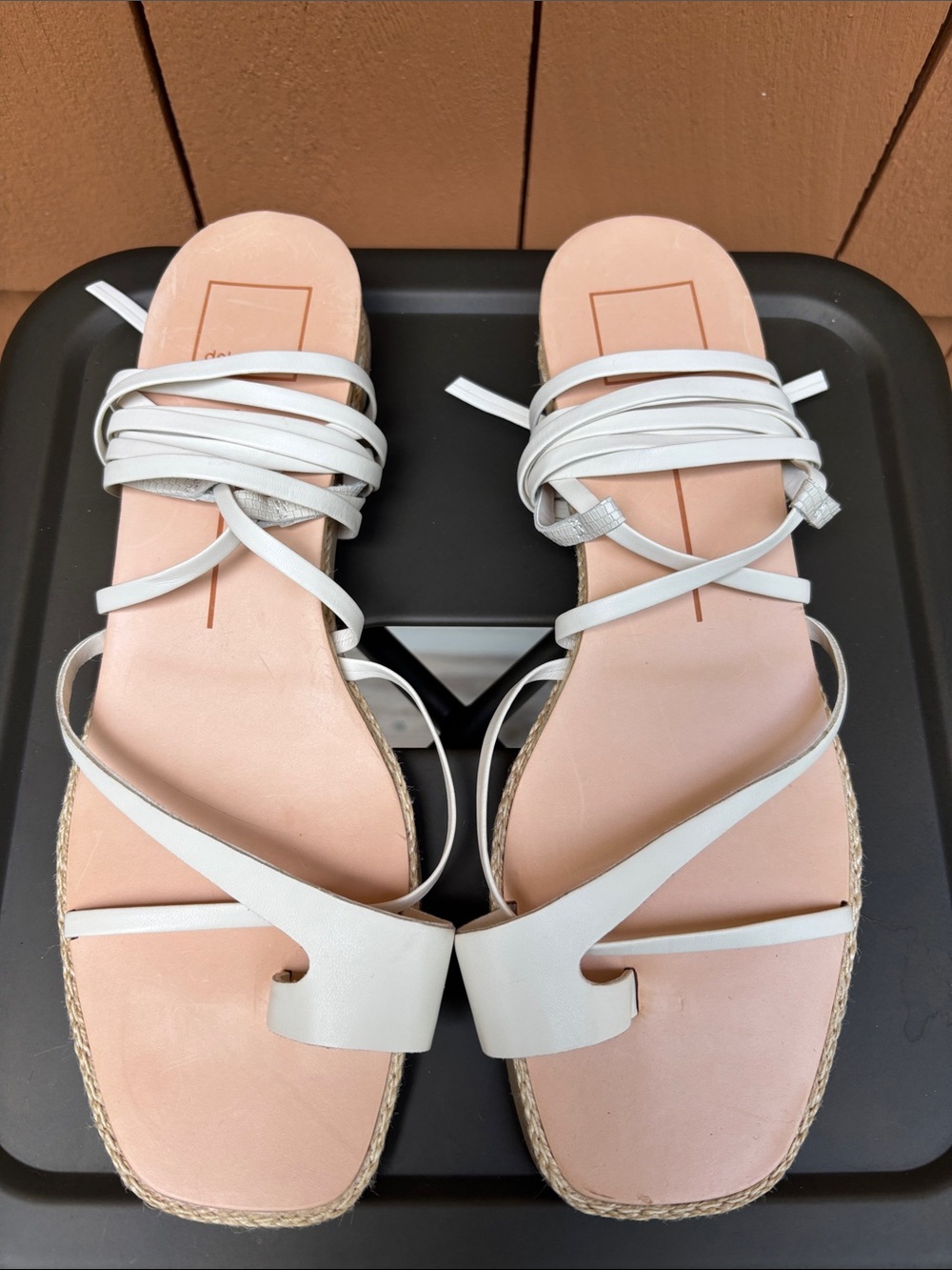 Dolce Vita White Strappy Espadrille Sandals